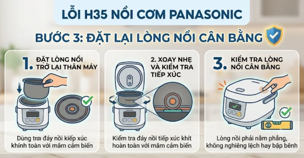 cách xử lý lỗi H35 nồi cơm Panasonic 