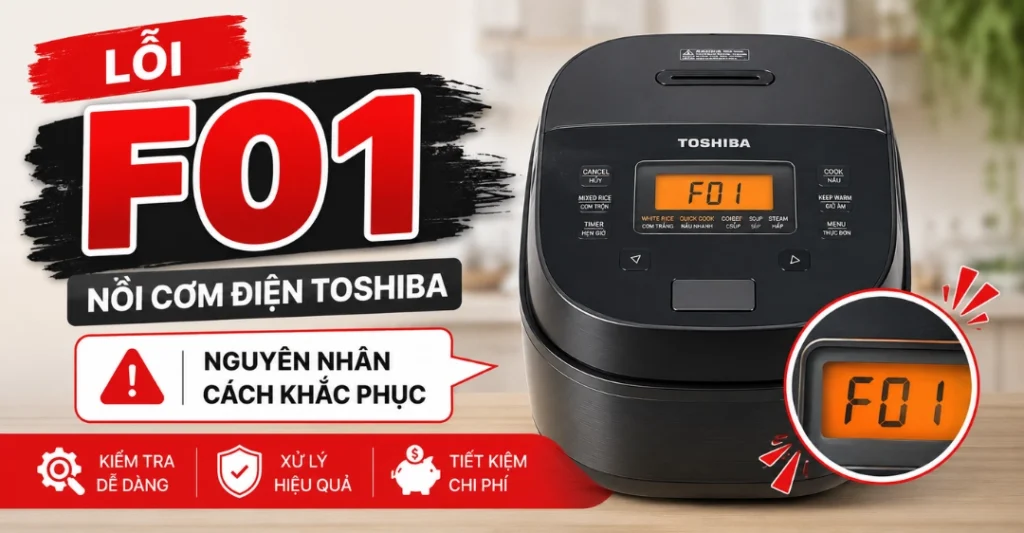 lỗi F01 nồi cơm điện Toshiba