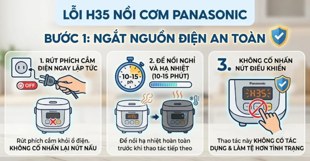Hướng dẫn cách xử lý lỗi H35 nồi cơm Panasonic tại nhà