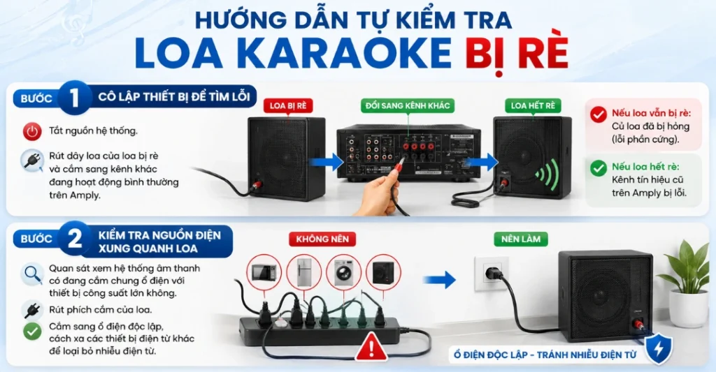 Hướng dẫn các bước tự kiểm tra loa bị rè tại nhà