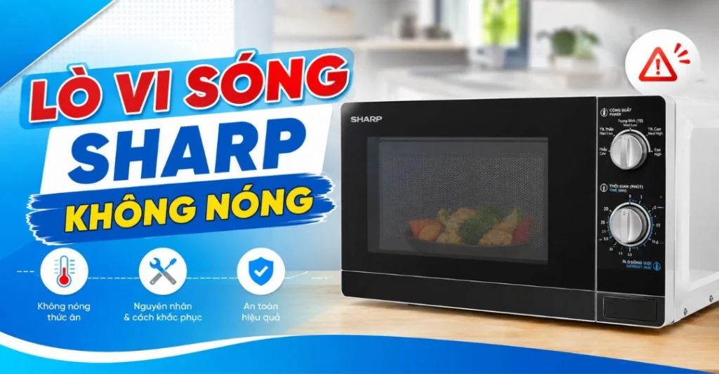 lò vi sóng Sharp không nóng