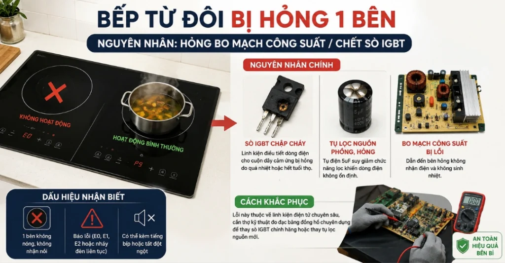 Hỏng bo mạch công suất hoặc chết sò IGBT