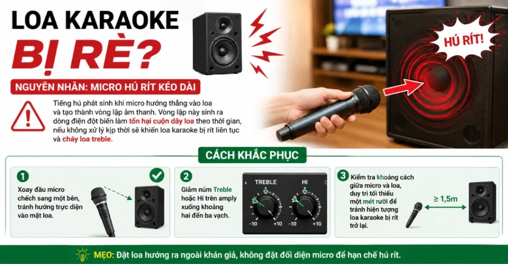 Micro karaoke bị hú rít kéo dài