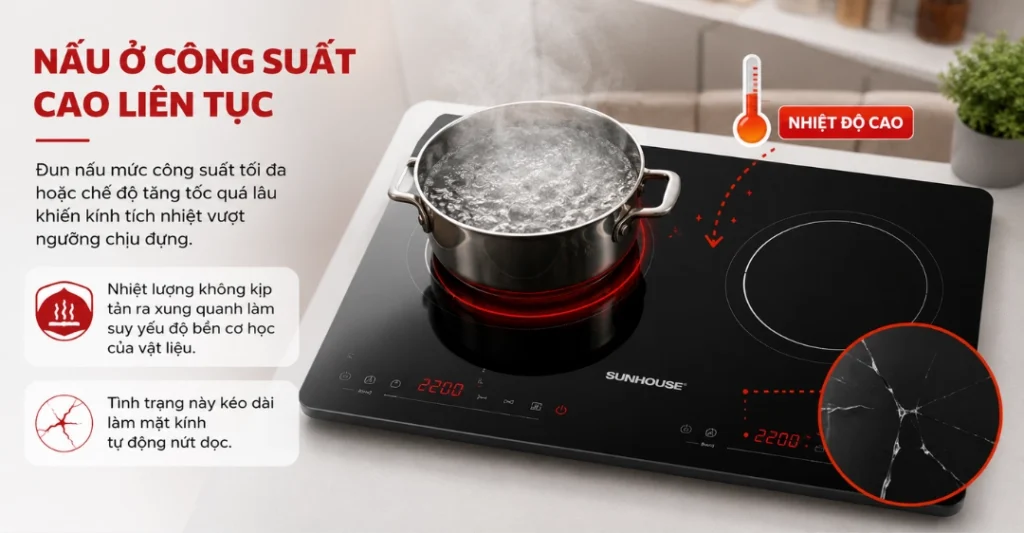 Nấu ở công suất cao liên tục
