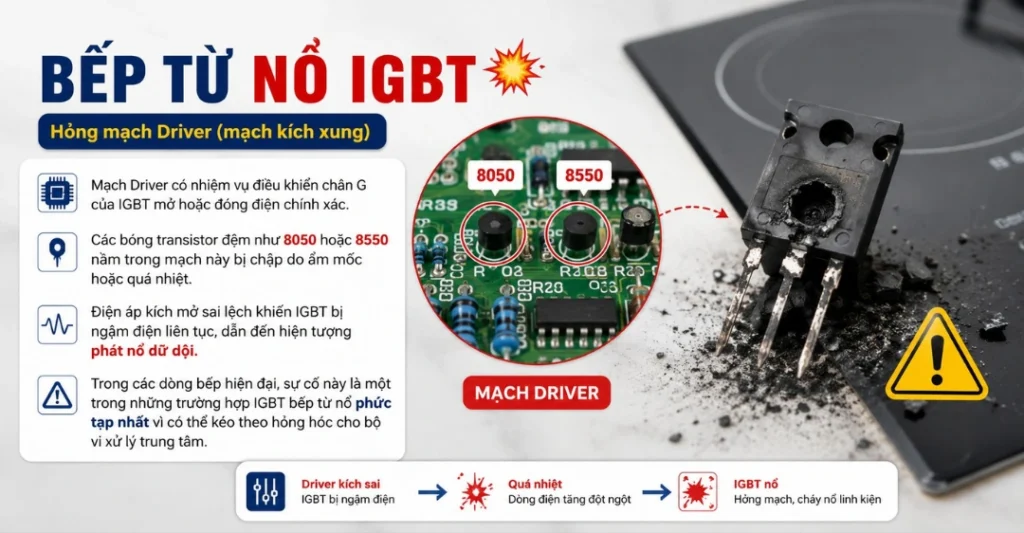 Hỏng mạch Driver (mạch kích xung)