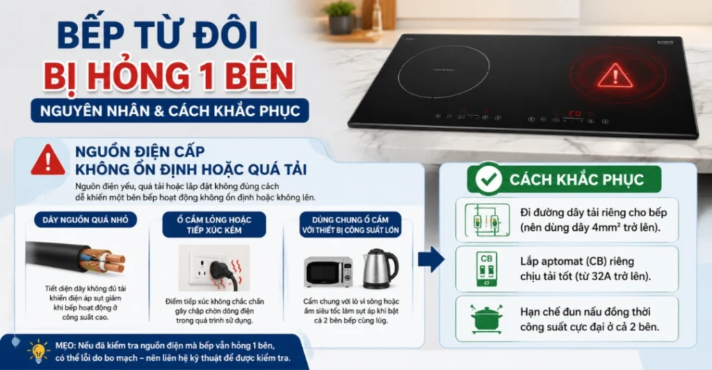 Nguồn điện cấp không ổn định hoặc quá tải