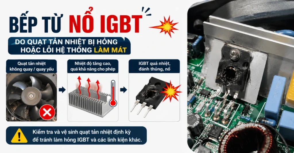 Do quạt tản nhiệt bị hỏng hoặc lỗi hệ thống làm mát