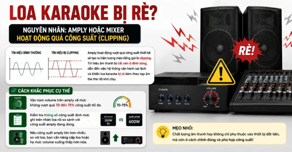 Do Amply hoặc Mixer hoạt động quá công suất
