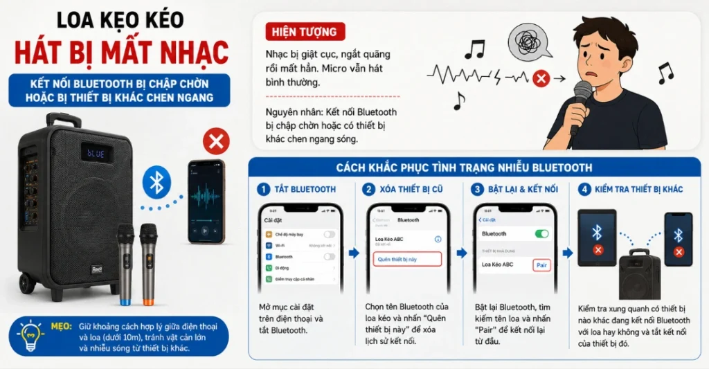 Kết nối Bluetooth bị chập chờn hoặc bị thiết bị khác chen ngang