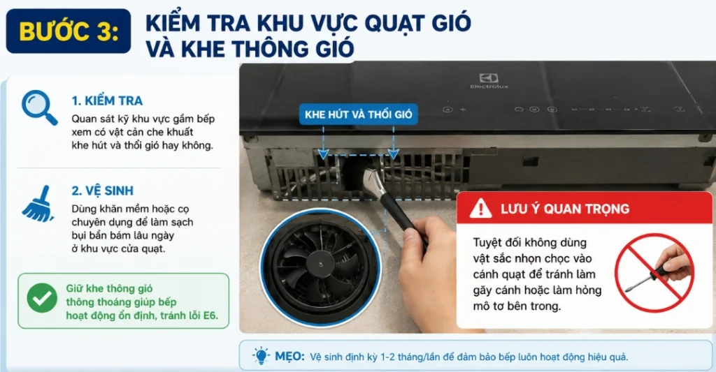 sửa chữa bếp từ Electrolux lỗi E6