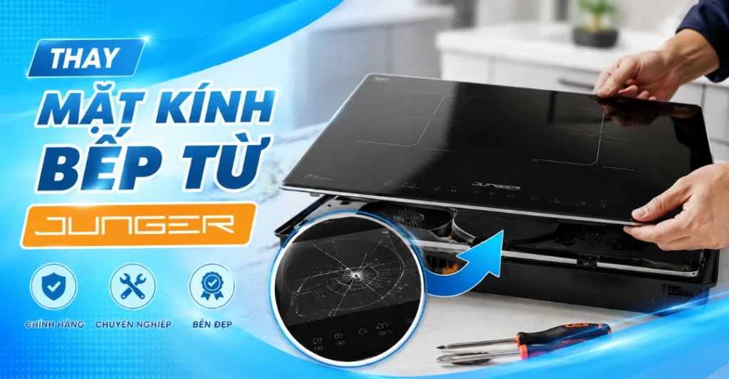 thay mặt kính bếp từ Junger
