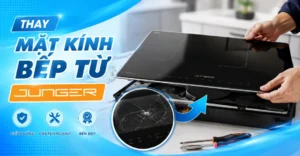 thay mặt kính bếp từ Junger