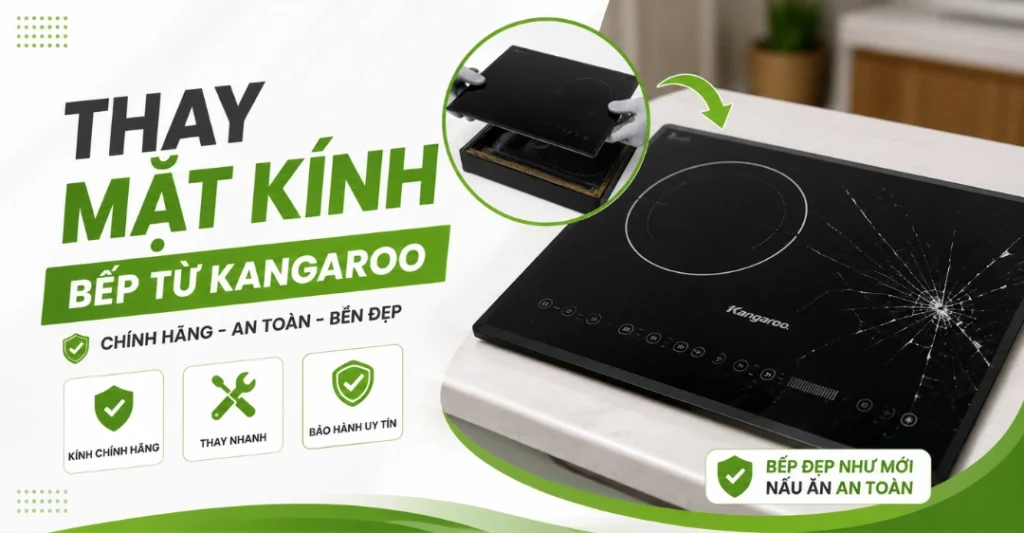 thay mặt kính bếp từ Kangaroo