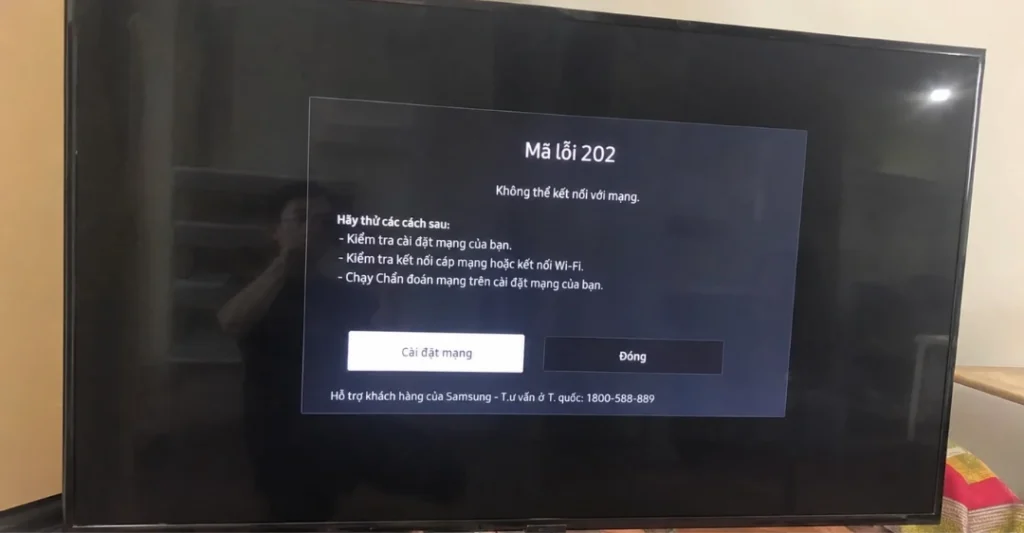 Mã lỗi 202 trên tivi Samsung