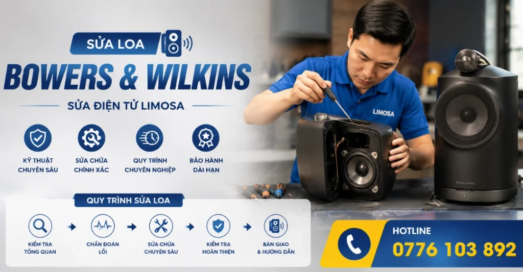 Quy trình Sửa Loa Bowers & Wilkins (B&W) tại Sửa Điện Tử Limosa