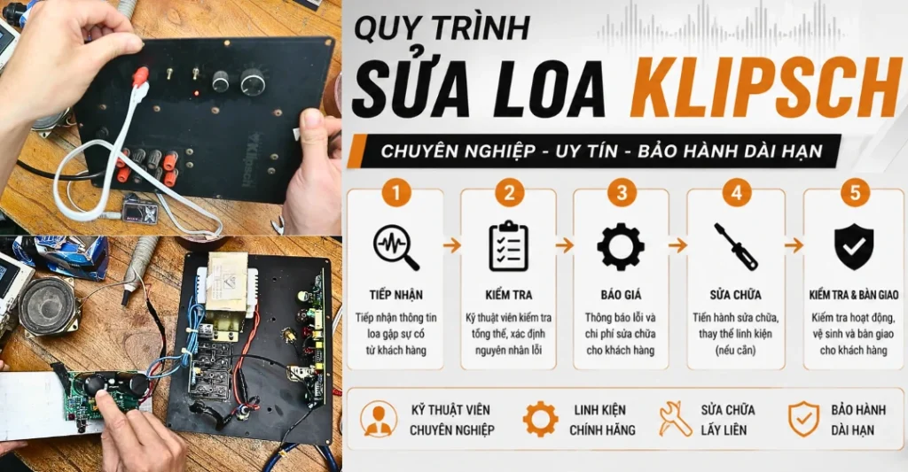 Quy trình Sửa Loa Klipsch Uy tín tại Sửa Điện Tử Limosa