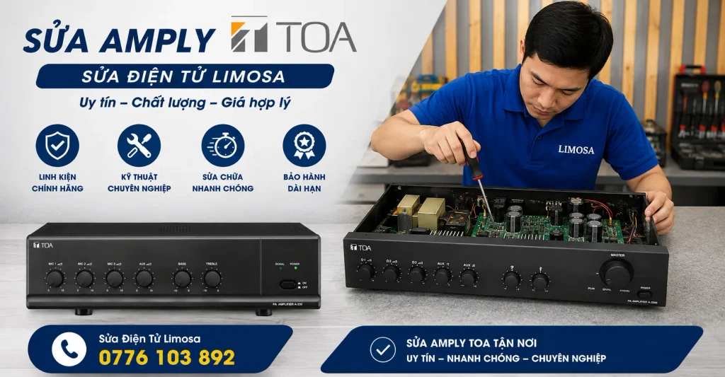Ưu điểm dịch vụ sửa amply TOA tại Sửa Điện Tử Limosa