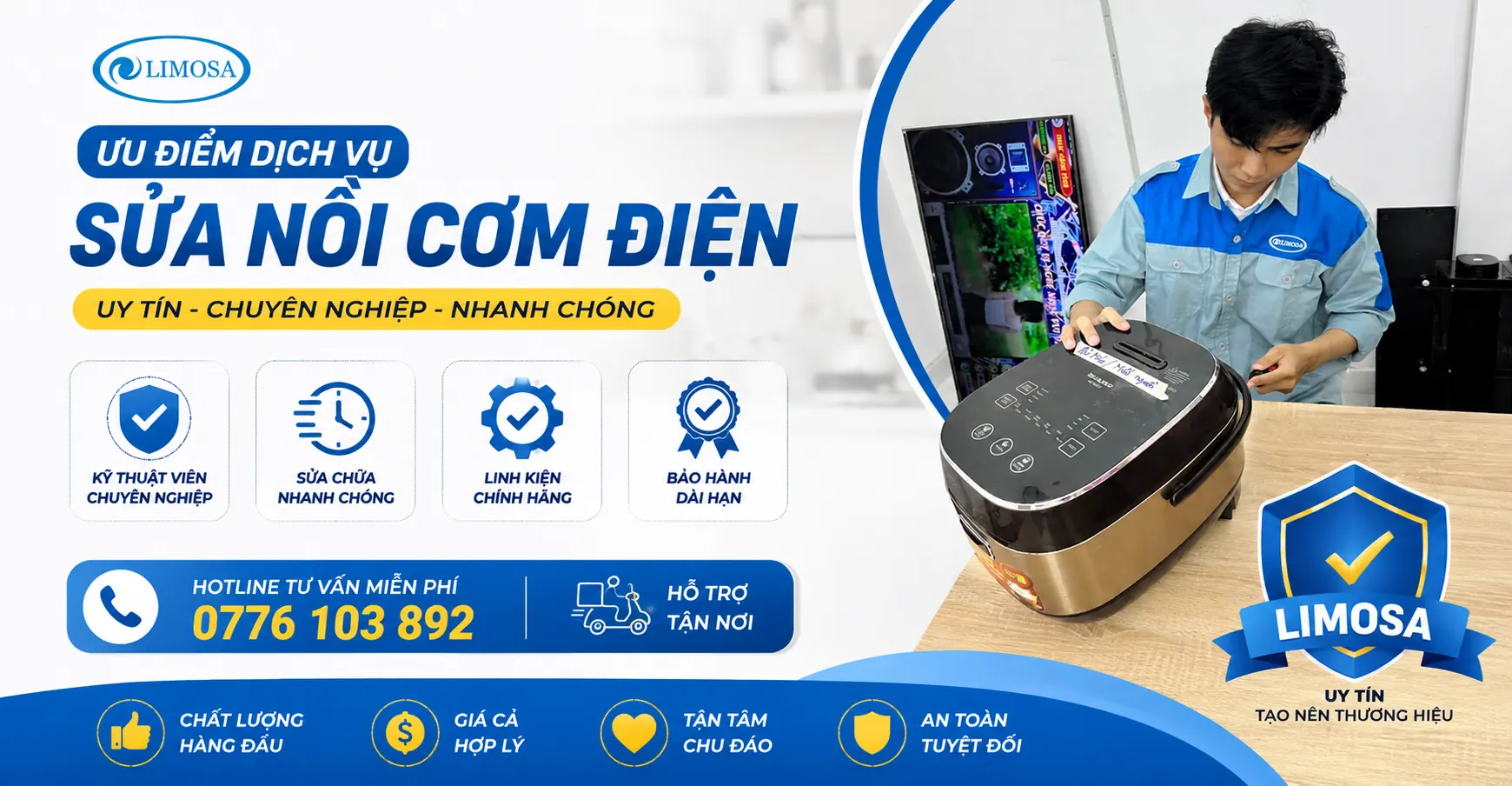 Ưu điểm dịch vụ sửa nồi cơm điện tại Sửa Điện Tử Limosa