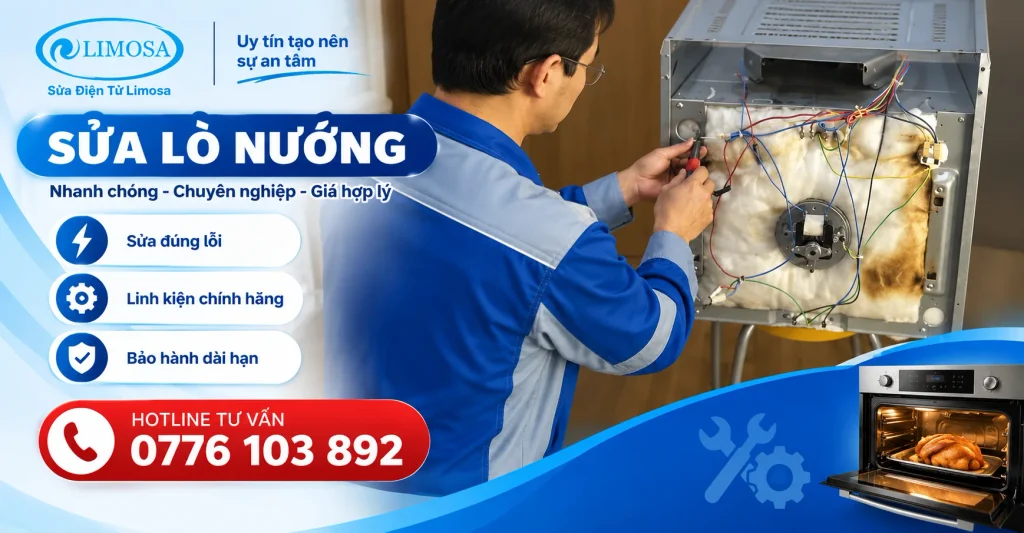 Hình ảnh thực tế Sửa lò nướng giá rẻ tại Sửa Điện Tử Limosa