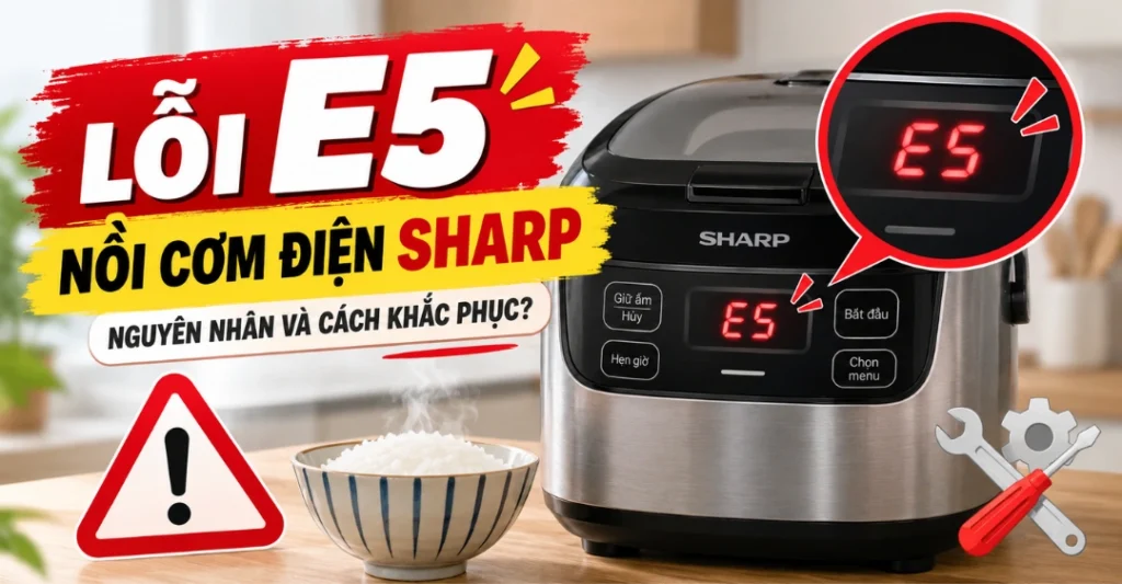lỗi E5 nồi cơm điện Sharp