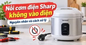 nồi cơm điện Sharp không vào điện