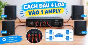 cách đấu 4 loa vào 1 amply